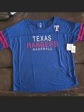 MLB Campus Lifestyle Texas Rangers Womens Tee Size Large